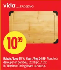 Canadian Tire Vida by PADERNO 12 x 18˝Bamboo Cutting Board offer