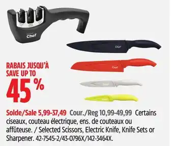 Canadian Tire Master Chef Selected Scissors, Electric Knife, Knife Sets or Sharpener offer