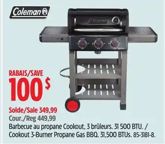 Canadian Tire Coleman Cookout 3-Burner Propane Gas BBQ offer