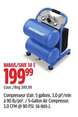 Canadian Tire Mastercraft 5-Gallon Air Compressor offer