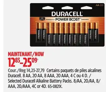 Canadian Tire Selected Duracell Alkaline Battery Packs offer