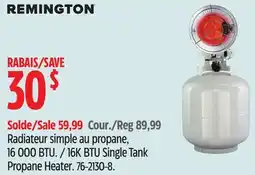 Canadian Tire Remington 16K BTU Single Tank Propane Heater offer