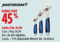 Canadian Tire Mastercraft 3-Pc Adjustable Wrench Set offer