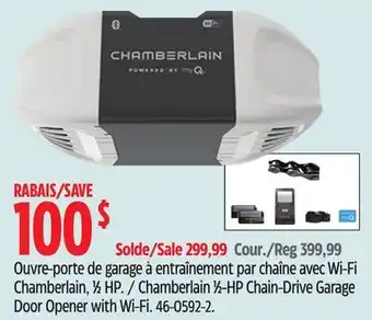 Canadian Tire Chamberlain 1⁄2-HP Chain-Drive Garage Door Opener with Wi-Fi offer