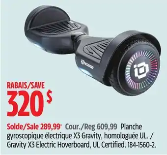 Canadian Tire Gravity X3 Electric Hoverboard, UL Certified offer