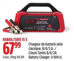 Canadian Tire Motomaster Classic Series 8/4/2A Battery Charger offer