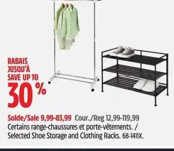 Canadian Tire TYPE A Selected Shoe Storage and Clothing Racks offer