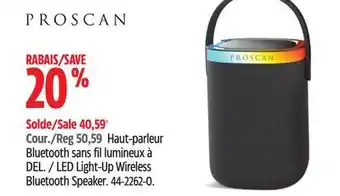 Canadian Tire Proscan LED Light-Up Wireless Bluetooth Speaker offer