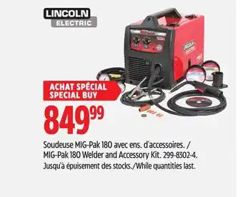 Canadian Tire MIG-Pak 180 Welder and Accessory Kit offer