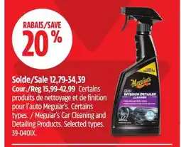 Canadian Tire Meguiar's Car Cleaning and Detailing Products offer