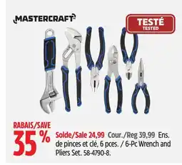 Canadian Tire Mastercraft 6-Pc Wrench and Pliers Set offer