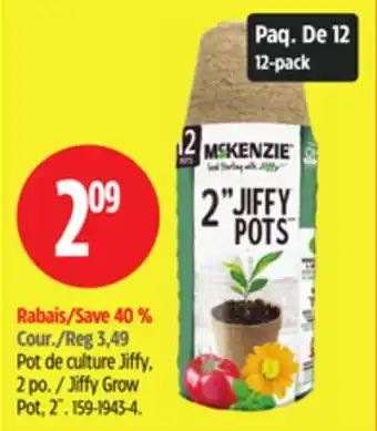 Canadian Tire Jiffy Grow Pot, 2˝ offer