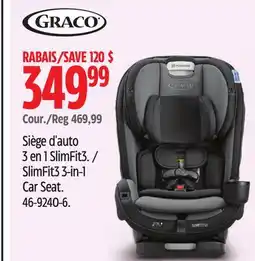 Canadian Tire Graco SlimFit3 3-in-1 Car Seat offer