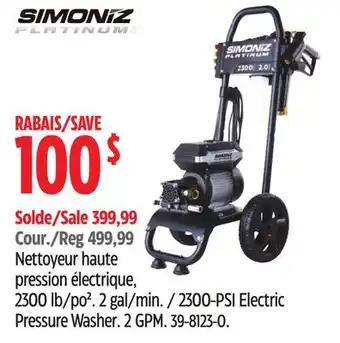 Canadian Tire Simoniz 2300-PSI Electric Pressure Washer offer