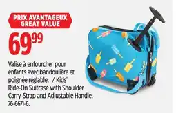 Canadian Tire Kids' Ride-On Suitcase with Shoulder Carry-Strap and Adjustable Handle offer