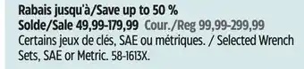 Canadian Tire Stanley Selected Wrench Sets, SAE or Metric offer