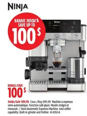 Canadian Tire Ninja Semi-Automatic Espresso Machine. Iced coffee capability offer