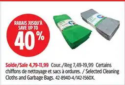 Canadian Tire FRANK Selected Cleaning Cloths and Garbage Bags offer