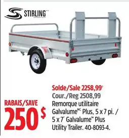 Canadian Tire Stirling 5 x 7´ Galvalume Plus Utility Trailer offer