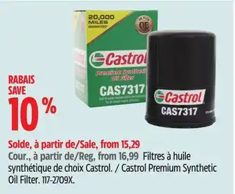 Canadian Tire Castrol Premium Synthetic Oil Filter offer