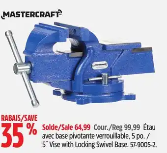 Canadian Tire Mastercraft 5˝ Vise with Locking Swivel Base offer