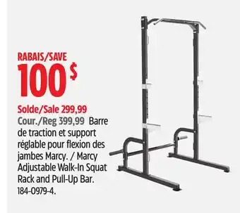 Canadian Tire Marcy Adjustable Walk-In Squat Rack and Pull-Up Bar offer