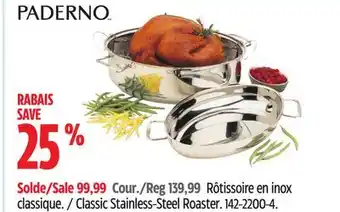 Canadian Tire Paderno Classic Stainless-Steel Roaster offer