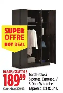 Canadian Tire 3-Door Wardrobe offer