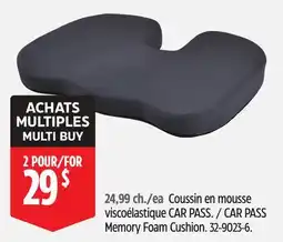 Canadian Tire Vendor CAR PASS Memory Foam Cushion offer