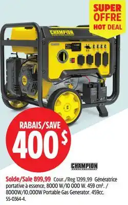 Canadian Tire Champion Power Equipment 8000W/10,000W Portable Gas Generator offer