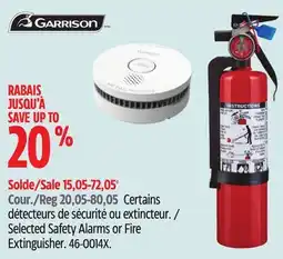 Canadian Tire Garrison Selected Safety Alarms or Fire Extinguisher offer