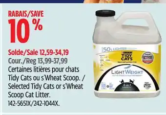 Canadian Tire Selected Tidy Cats or s'Wheat Scoop Cat Litter offer