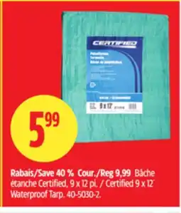 Canadian Tire Certified 9 x 12´ Waterproof Tarp offer