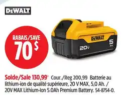 Canadian Tire DEWALT 20V MAX Lithium-Ion offer