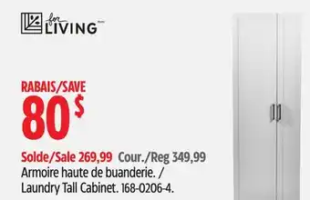 Canadian Tire FOR LIVING Laundry Tall Cabinet offer