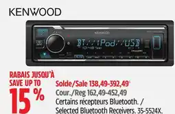 Canadian Tire Kenwood Selected Bluetooth Receivers offer