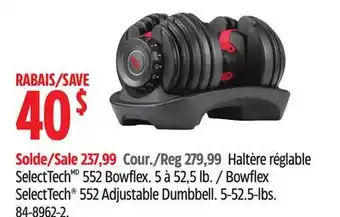 Canadian Tire Bowflex SelectTech 552 Adjustable Dumbbell offer