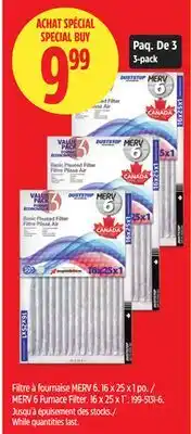 Canadian Tire Duststop MERV 6 Furnace Filter offer