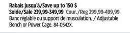 Canadian Tire Adjustable Bench or Power Cage offer