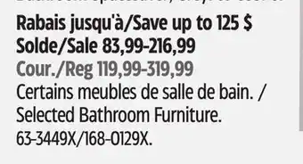 Canadian Tire For Living Selected Bathroom Furniture offer