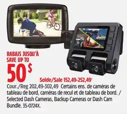 Canadian Tire Selected Dash Cameras, Backup Cameras or Dash Cam Bundle offer