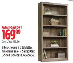 Canadian Tire Sauder Salted Oak 5-Shelf Bookcase offer