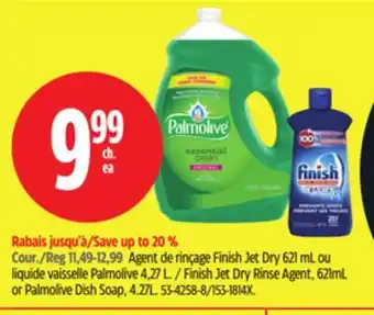 Canadian Tire Finish Jet Dry Rinse Agent, 621mL or Palmolive Dish Soap offer