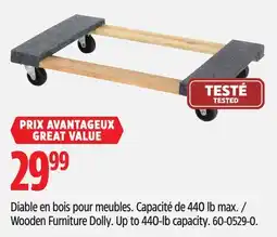 Canadian Tire Wooden Furniture Dolly. Up to 440-lb capacity offer