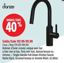 Canadian Tire DANZE Single-Handle Pull-Down Kitchen Faucet offer