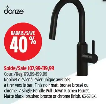 Canadian Tire DANZE Single-Handle Pull-Down Kitchen Faucet offer