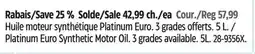 Canadian Tire Pennzoil Platinum Euro Synthetic Motor Oil offer