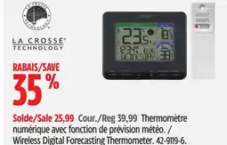 Canadian Tire La Crosse Wireless Digital Forecasting Thermometer offer