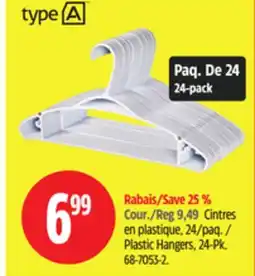 Canadian Tire TYPE A Plastic Hangers, 24-Pk offer