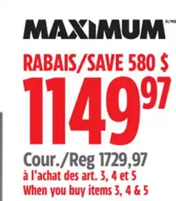 Canadian Tire Maximum offer